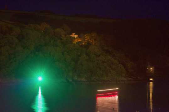 11 June 2021 - 23-27-11
The white and red trails are a yacht coming into port. The lights on the extreme right are Kingswear Castle. But it's the green light that concerns us. Previously a static white light, it is now upgraded to be a triple sector light. From our position we see the green light but could be red or could be white depending on where you are located. More importantly, the light has a name on the charts. It's called........"Unknown Grave".
----------------------
Triple sector light